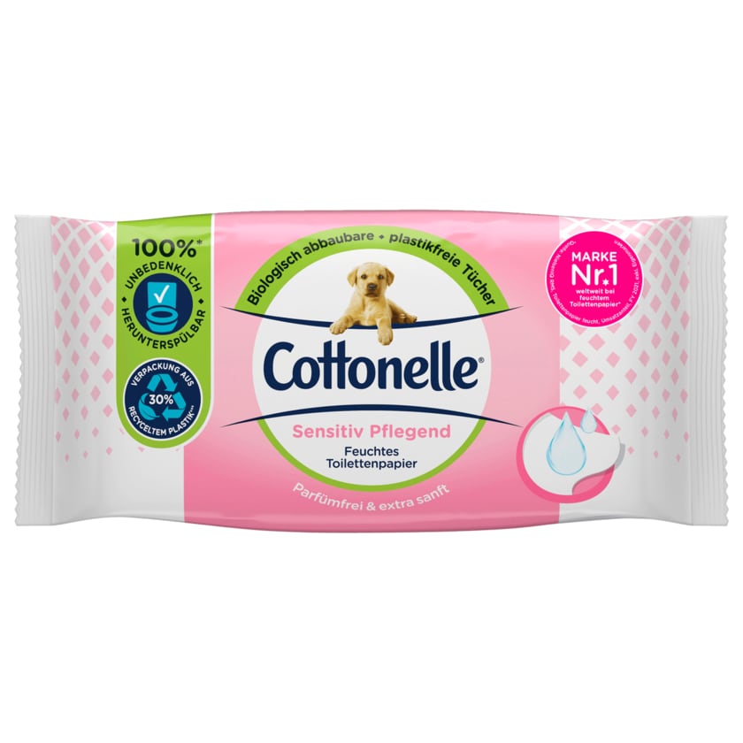 Cottonelle Feuchtes Toilettenpapier Sensitiv Pflegend 42 Stück
